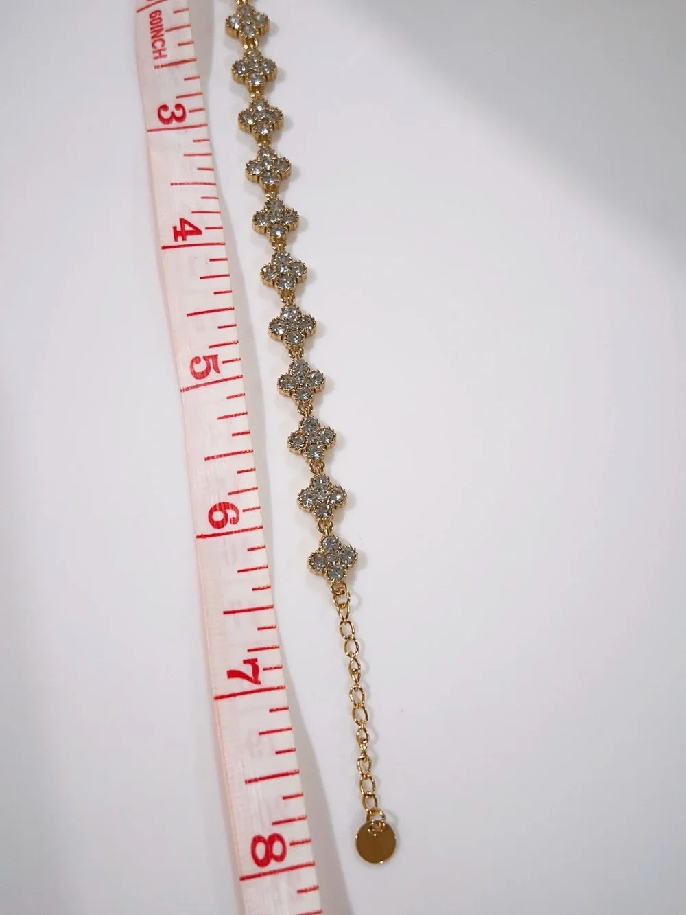 Stainless steel Four-Leaf Floral Crystal Bracelet - Elegant Women’s Jewelry